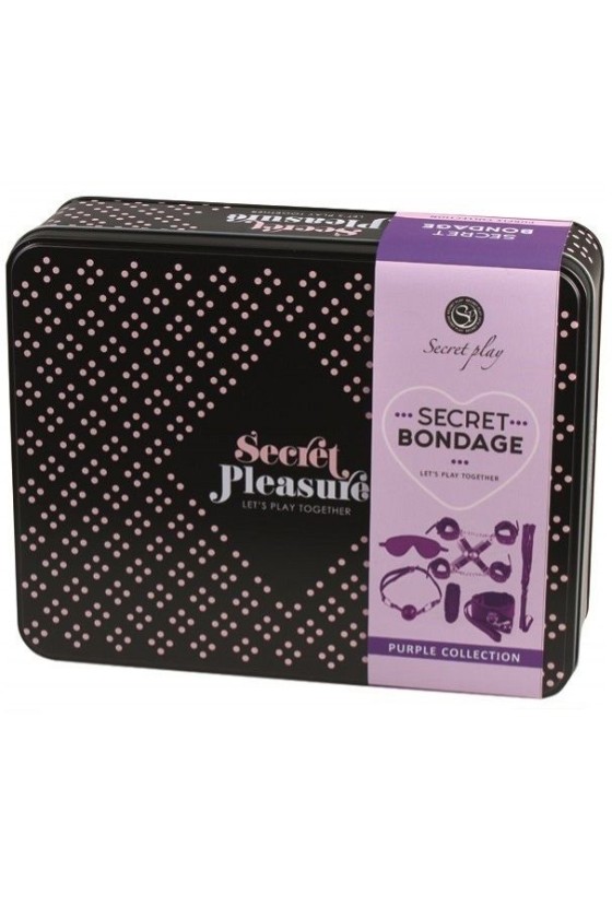 SECRETPLAY - CONJUNTO BDSM 8PCS ROXO/PRETO.