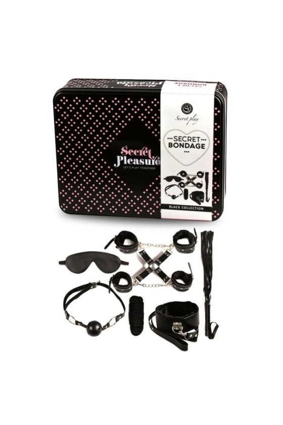 SECRETPLAY - CONJUNTO BDSM 8 PCS PRETO