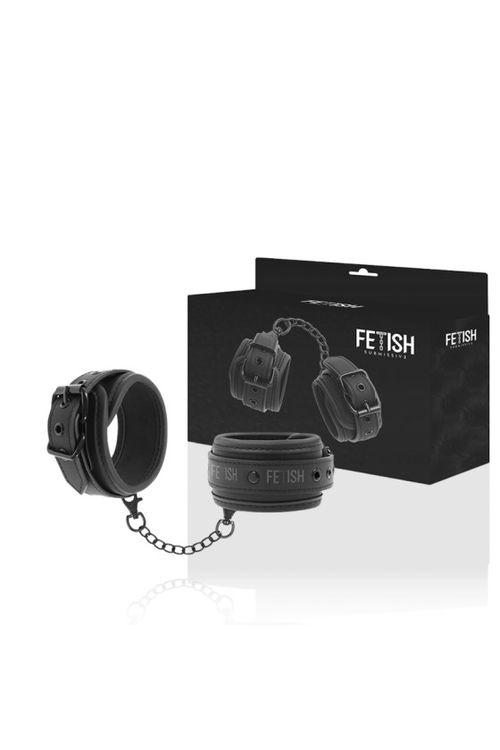 FETISH SUBMISSIVE - VEGAN LEATHER HANDCUFFS WITH NOPRENE LINING