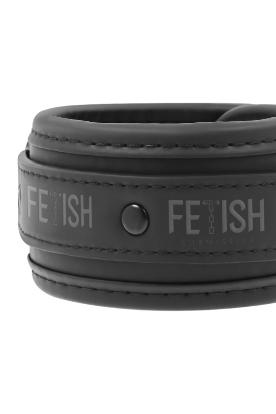 FETISH SUBMISSIVE - VEGAN LEATHER HANDCUFFS WITH NOPRENE LINING