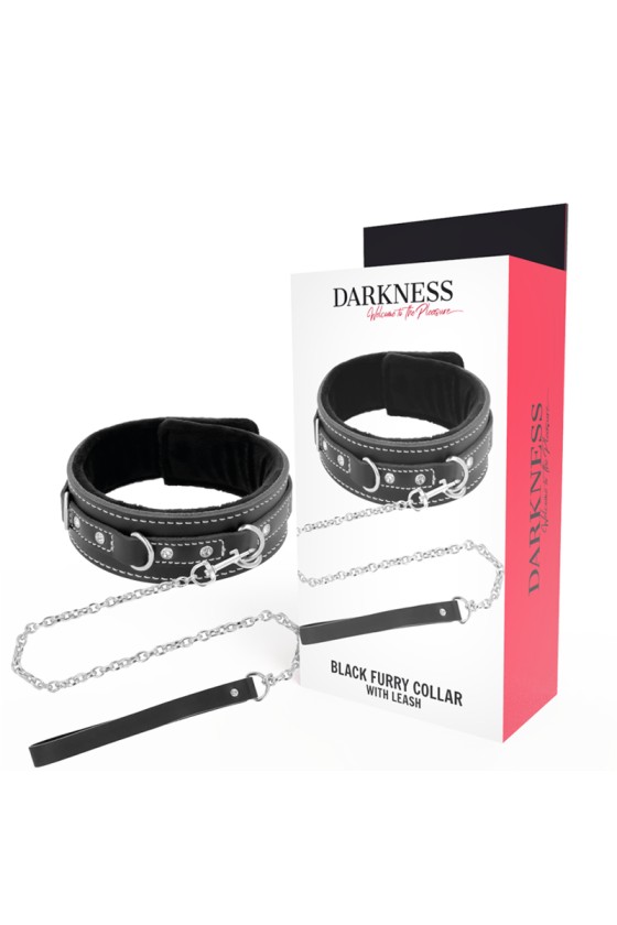 DARKNESS - COLLANA IN PELLE DI ALTA QUALITÀ CON GUINZAGLIO