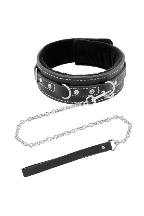 DARKNESS - HIGH QUALITY LEATHER NECKLACE WITH LEASH