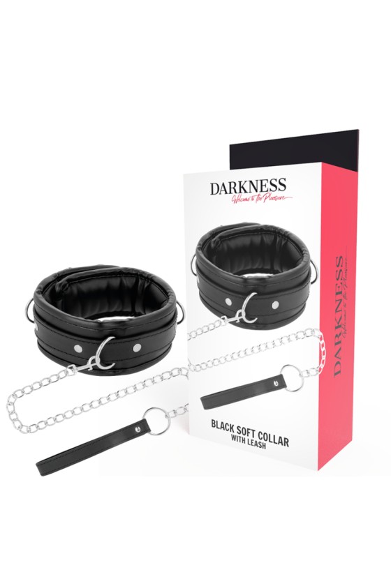 DARKNESS - COLLAR DE PIEL SUAVE CON CADENA