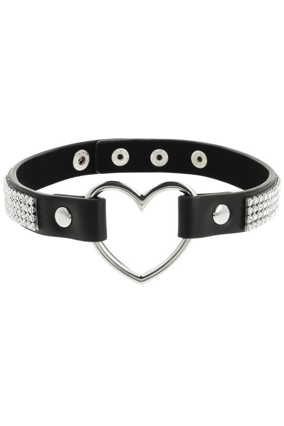 COQUETTE - CHOKER DE COURO VEGANO CHIC DESIRE COM CORAÇÃO