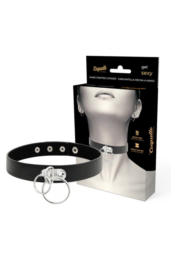 COQUETTE - CHIC DESIRE DOPPELRING-HALSBAND AUS VEGANEM LEDER