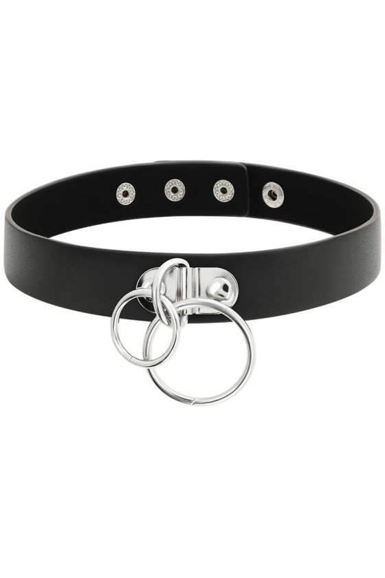 COQUETTE - CHIC DESIRE DOUBLE RING VEGAN LEATHER CHOKER