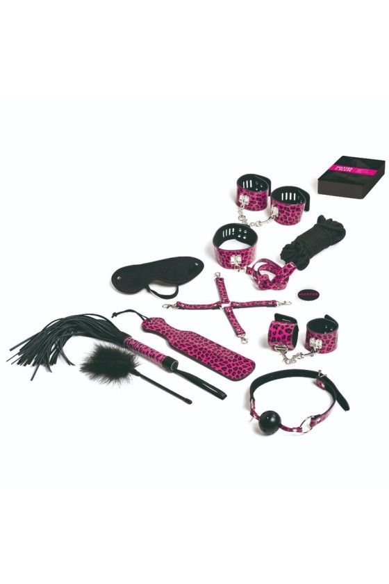 TEASE  PLEASE - SET 13 MAGENTA BONDAGE ACCESSORIES