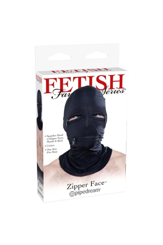 FETISH FANTASY SERIES - CAPUCHA CON CREMALLERAS NEGRO