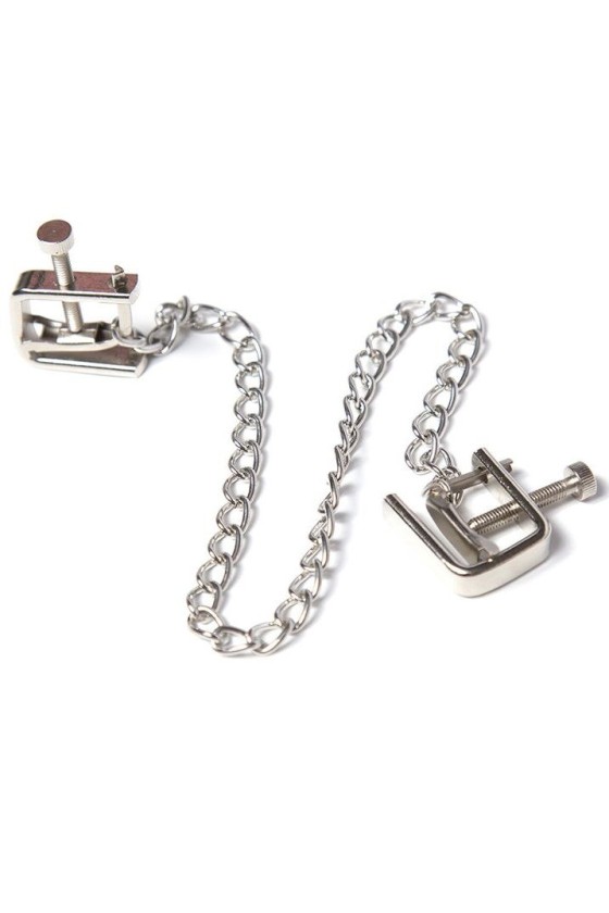 OHMAMA FETISH - METAL SCREW CLAMPS WITH CHAIN