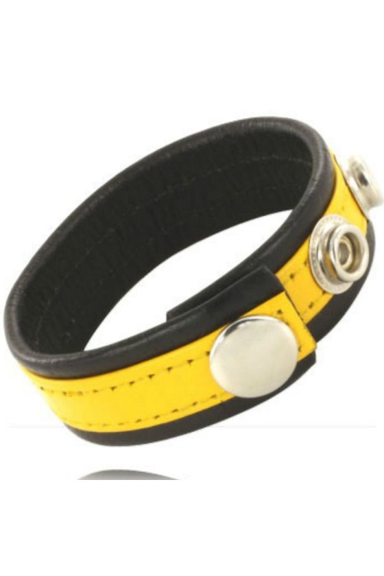 LEATHER BODY - E CINTURINO CON MOSCHETTONI - NERO E GIALLO