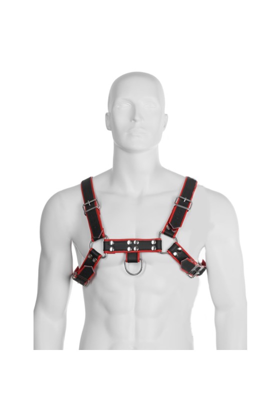 LEATHER BODY - CHAIN HARNESS III BLACK / RED