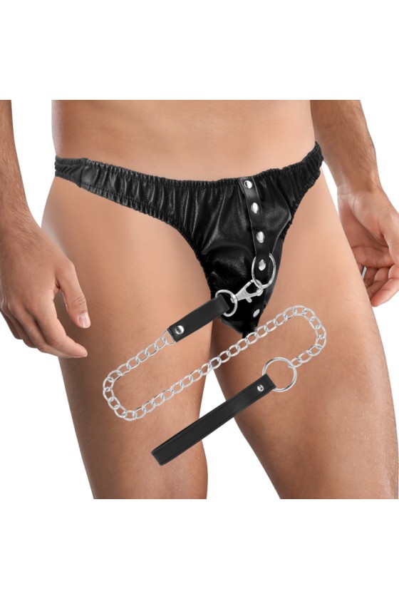 DARKNESS - SUBMISSION THONG WITH METAL CHAIN