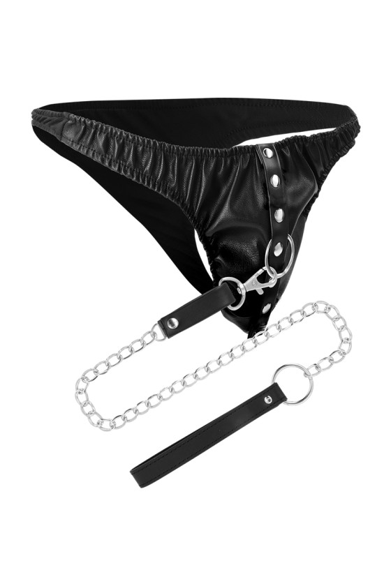 DARKNESS - SUBMISSION THONG WITH METAL CHAIN