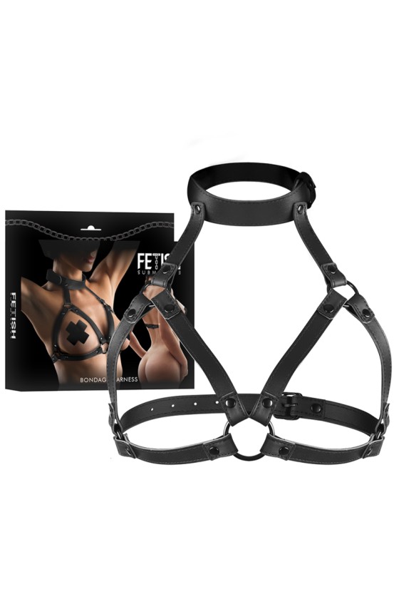 BONDAGE SUBMISSIVA FETICHE - ARNÊS DE PEITO AJUSTÁVEL