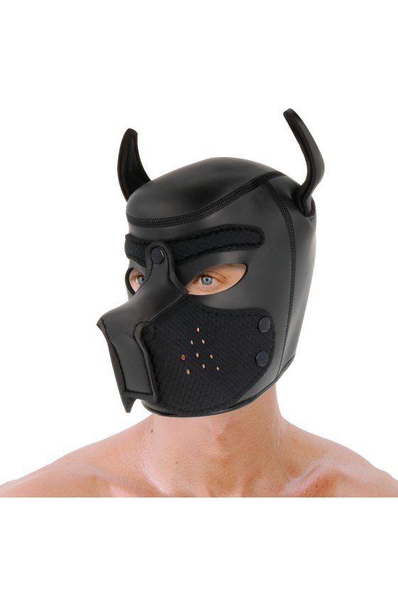 DARKNESS - NEOPRENE DOG MASK WITH REMOVABLE MUZZLE M