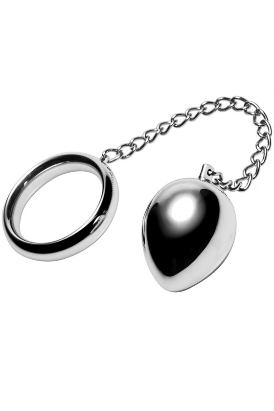 METAL HARD - COCK RING 40MM + CHAIN WITH METAL BALL