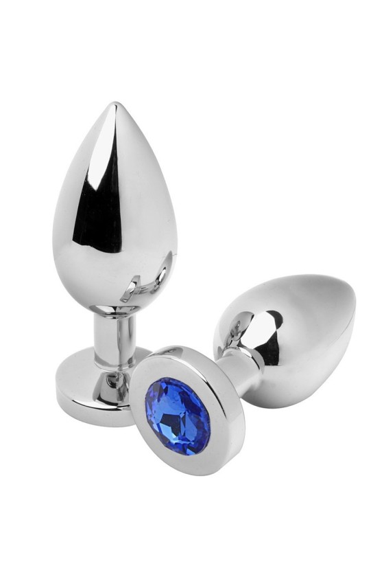 METAL HARD - PLUG ANAL BLEU DIAMANT PETIT 5,71CM