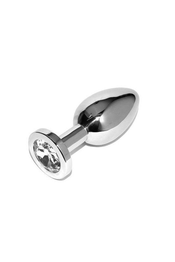 METAL DURO - PLUG ANAL DIAMANTE TRANSPARENTE PEQUENO 5,71CM