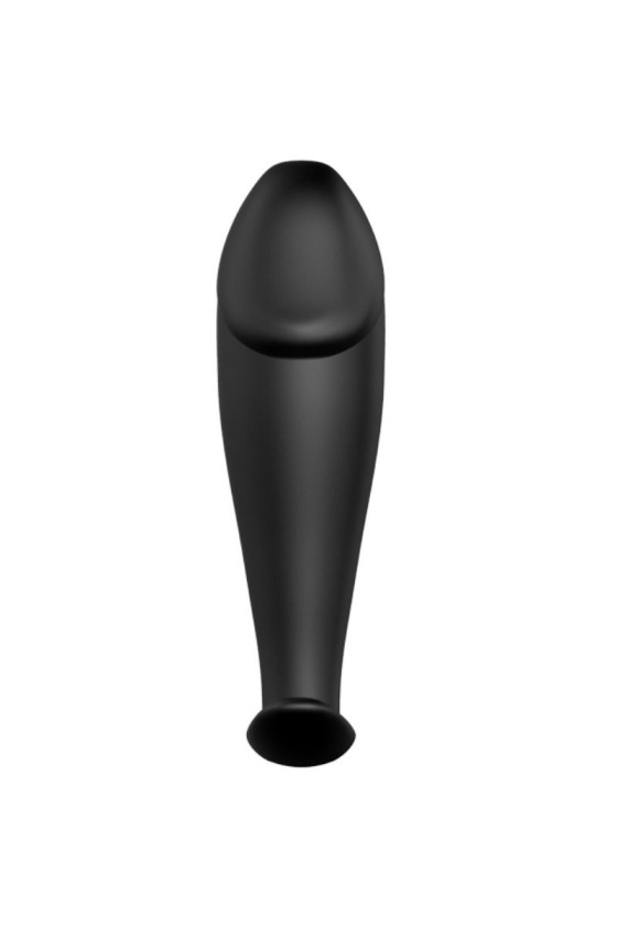 BONITO AMOR - PLUG ANAL DE SILICONE FORMA DE PÉNIS E 12 MODOS DE VIBRAÇÃO PRETO