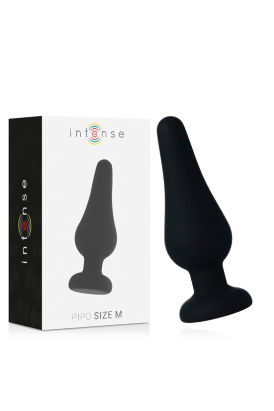 INTENSE - PLUG ANAL PIPO M NEGRO SILICONA 11 CM