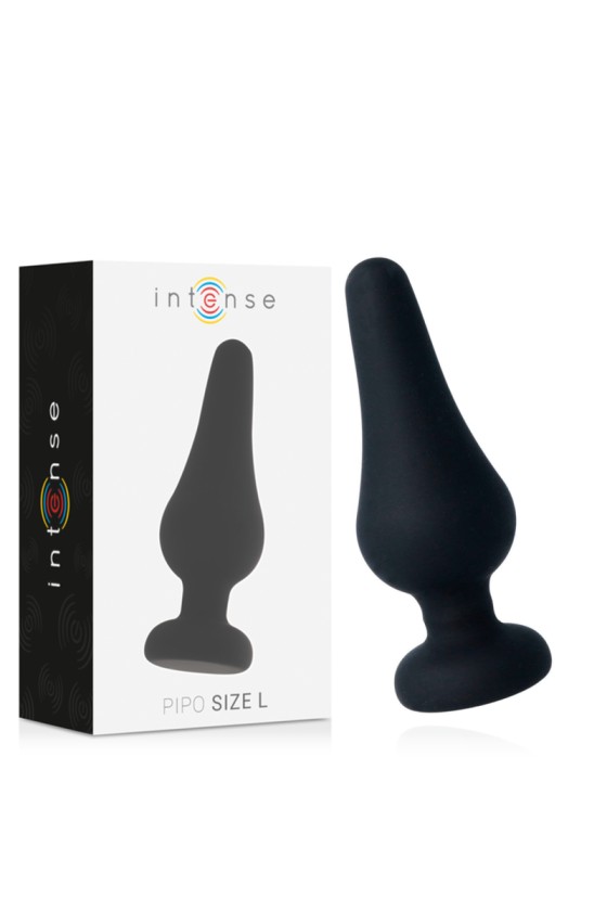 INTENSE - PLUG ANAL PIPO L NEGRO SILICONA 13 CM