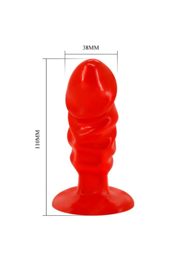 BAILE - PLUG ANAL UNISEXE AVEC VENTOUSE ROUGE