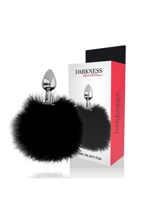 DARKNESS - EXTRA ANAL BUTTPLUG MIT SCHWANZ SCHWARZ 7 CM