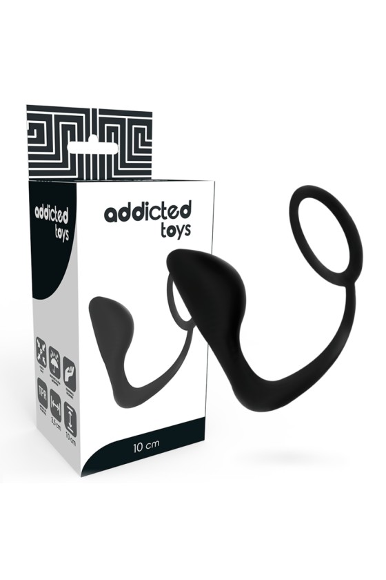 ADDICTED TOYS - ANALPLUG MIT SCHWARZEM PENISRING