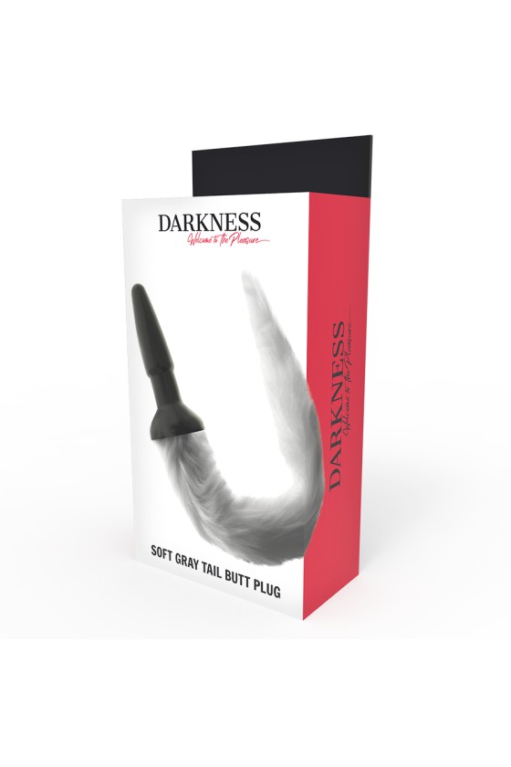 DARKNESS - PLUG ANAL DE SILICONE COM CAUDA CINZA