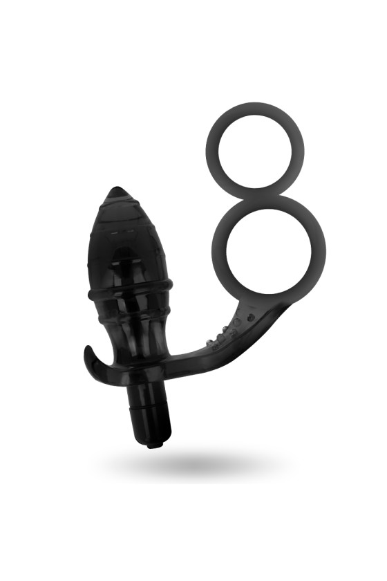 ADDICTED TOYS - PLUG ANAL CON DOBLE ANILLO NEGRO