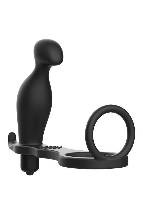 VICIADO BRINQUEDOS - PLUG ANAL COM ANEL DE SILICONE PRETO 12 CM