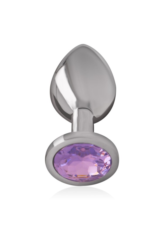 INTENSE - ALUMINUM METAL ANAL PLUG WITH VIOLET CRYSTAL SIZE S