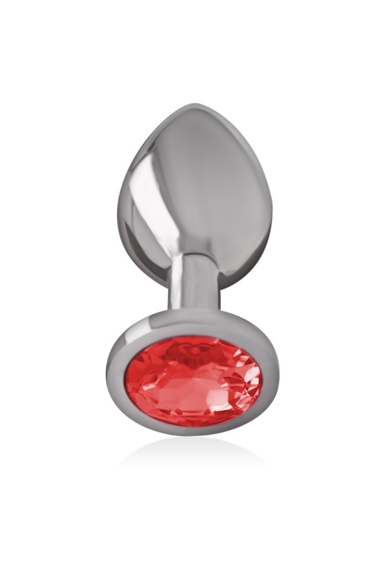 INTENSE - PLUG ANAL EN MÉTAL ALUMINIUM AVEC CRISTAL ROUGE TAILLE S