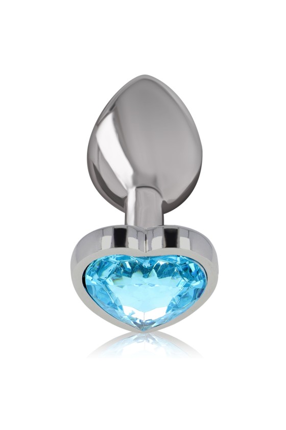 INTENSE - ALUMINUM METAL ANAL PLUG BLUE HEART SIZE S