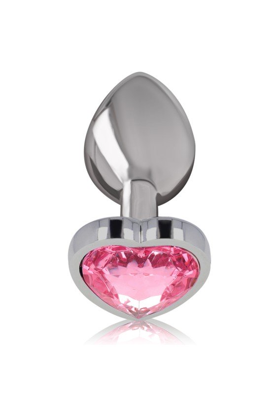 INTENSE - ALUMINUM METAL ANAL PLUG PINK HEART SIZE M