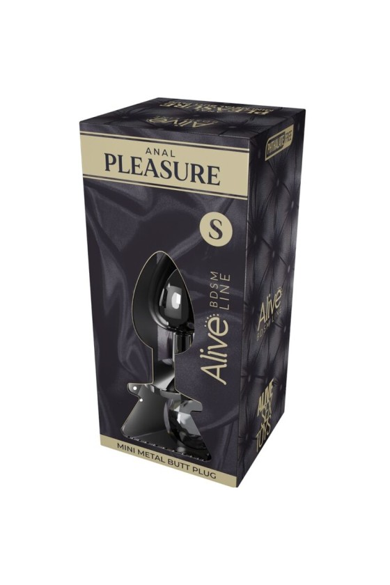 ALIVE - MINI PLUG PRAZER ANAL METAL PRETO TAMANHO S