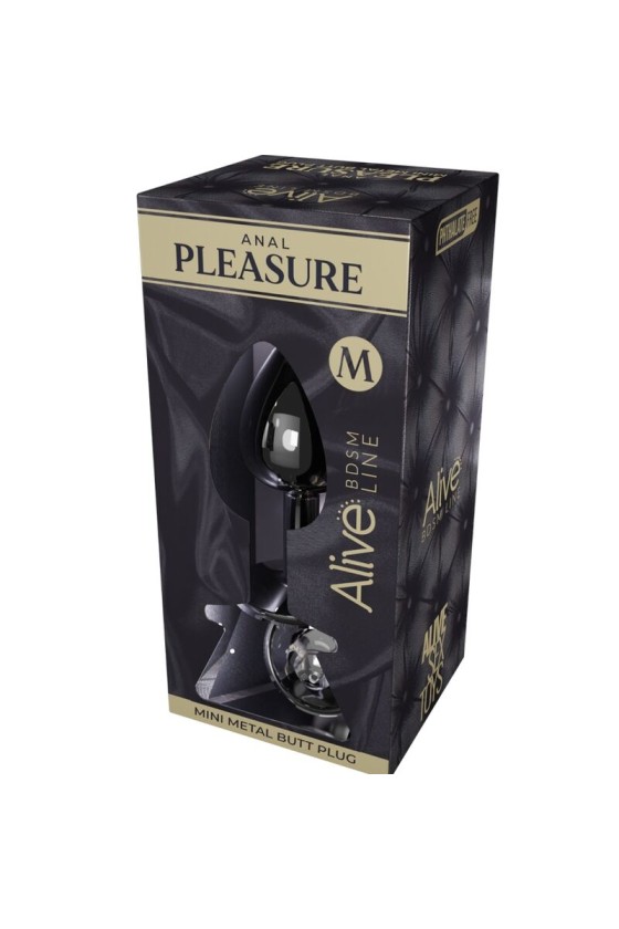 ALIVE - MINI PLUG DE PLAISIR ANAL MÉTAL NOIR TAILLE M