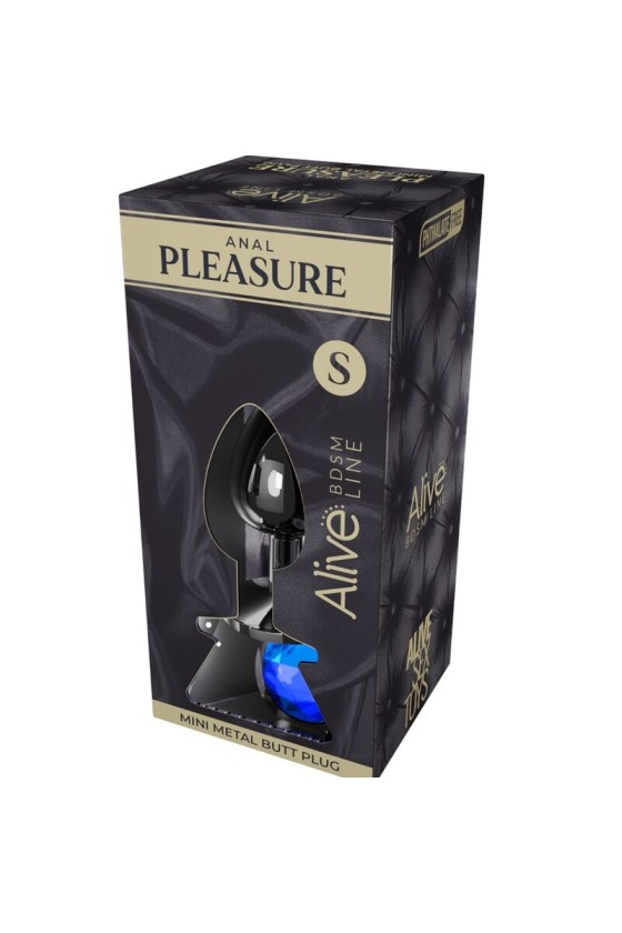 ALIVE - PLACER ANAL MINI PLUG METAL AZUL TALLA S