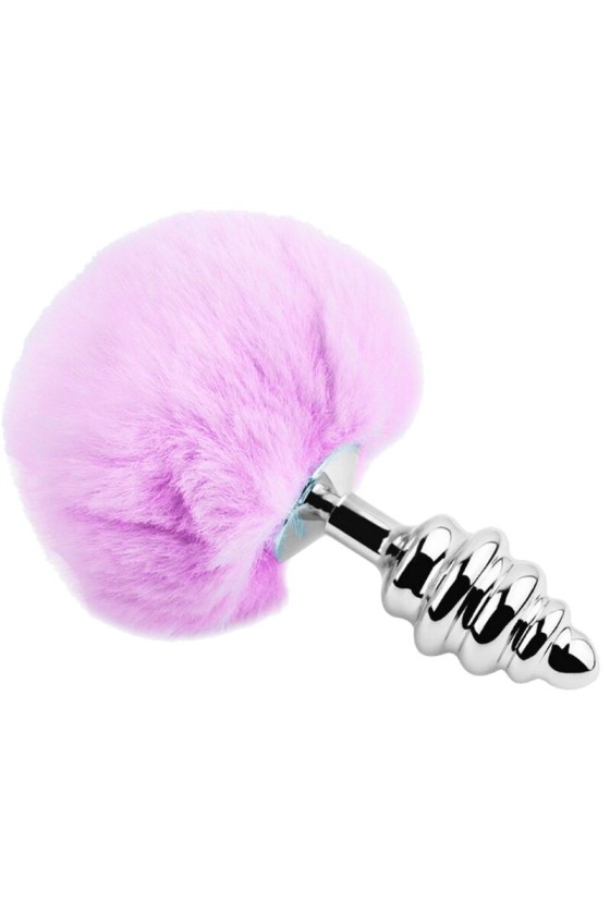 ALIVE - PLUG DE PRAZER ANAL ESPIRAL METAL FLUFFY VIOLETA TAMANHO M