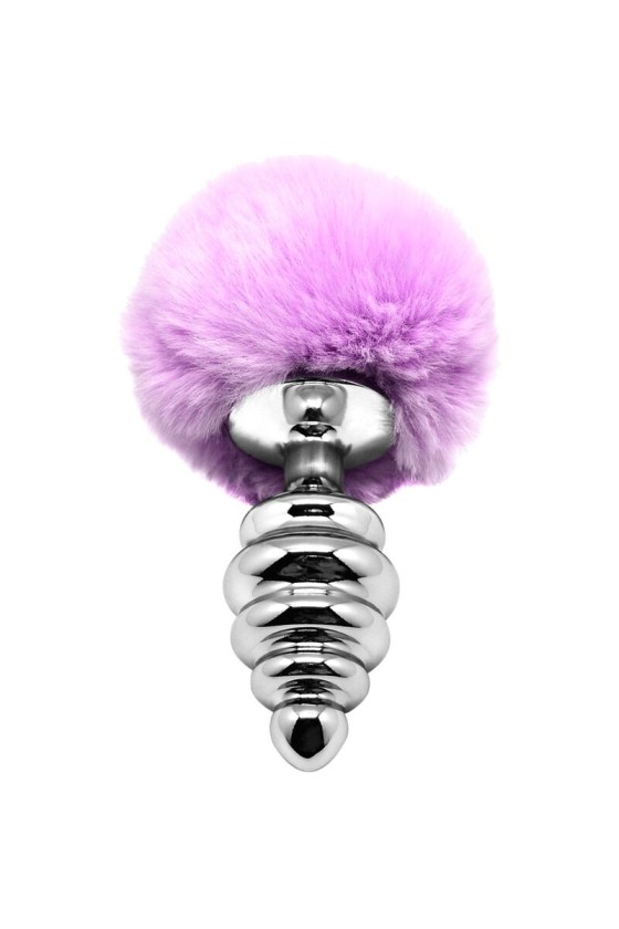 ALIVE - ANAL PLEASURE PLUG SPIRAL METAL FLUFFY VIOLET SIZE L