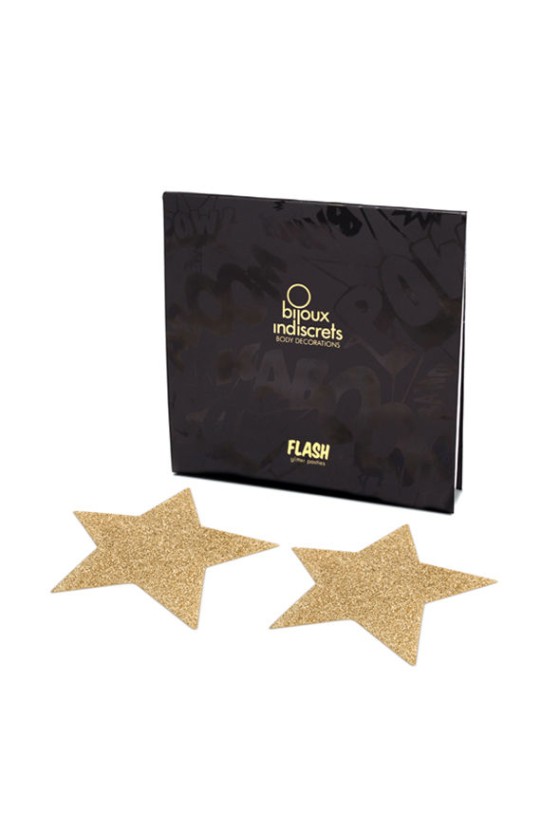 BIJOUX - INDISCRETS FLASH GOLDEN STAR NIPPLE COVERS