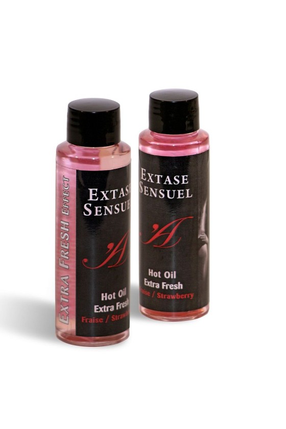 EXTASE SENSUAL - ACEITE DE MASAJE EFECTO FRESA EXTRA FRESCO 100 ML