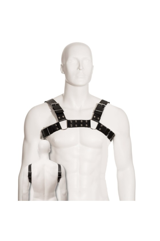 LEATHER BODY - BLACK BULL DOG HARNESS