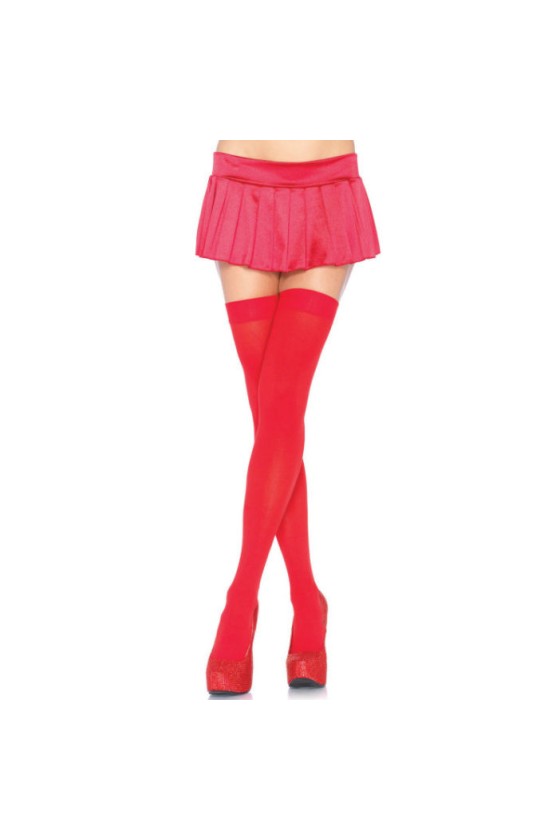 LEG AVENUE - MEIAS DE COXA NYLON VERMELHO