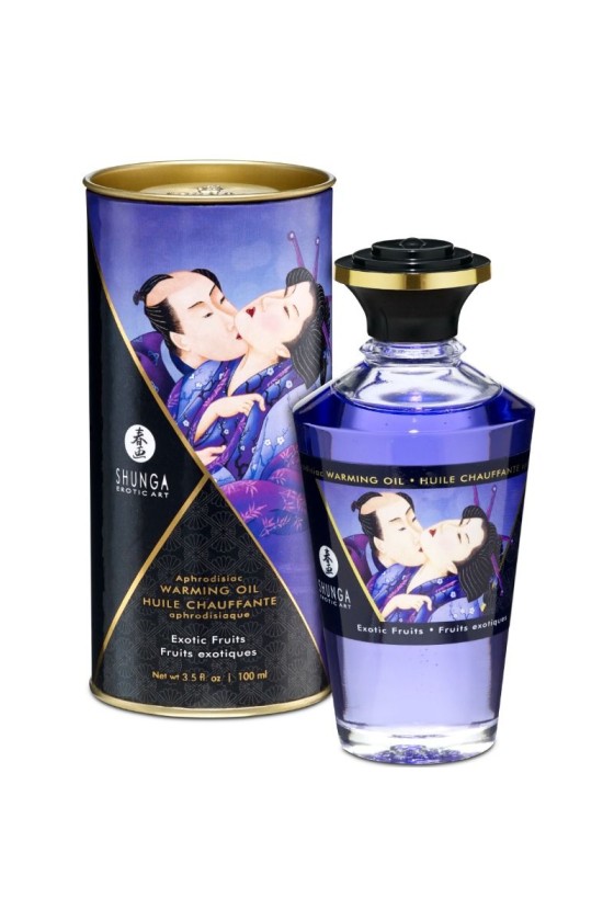 SHUNGA - ÓLEO DE MASSAGEM EFEITO CALOR SABOR DE FRUTAS EXÓTICAS 100 ML