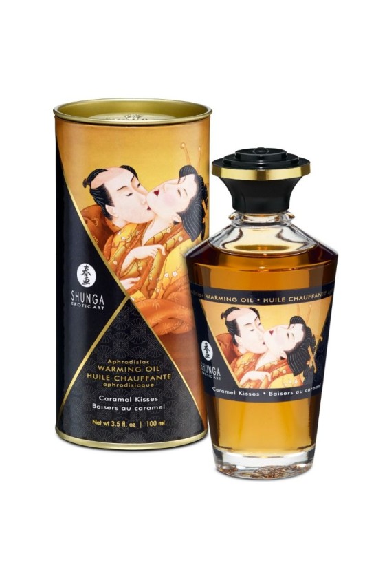 SHUNGA - OLIO DA MASSAGGIO CON EFFETTO CALORE SAPORE CARAMELLO 100 ML