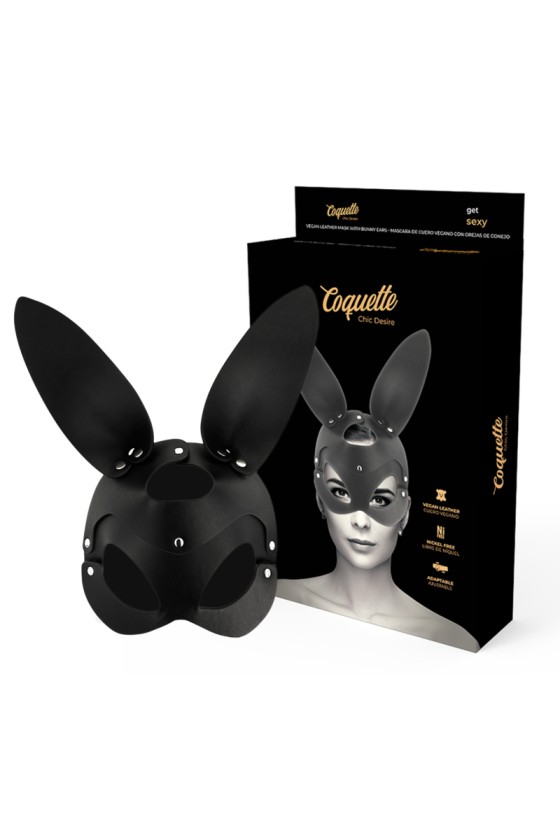 COQUETTE CHIC DESIRE - MASCARILLA DE CUERO VEGANO CON OREJAS DE CONEJO