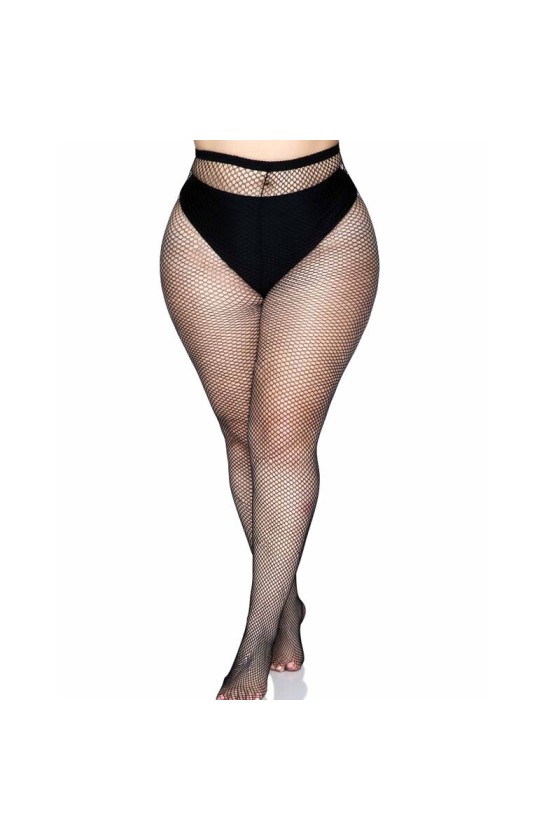 LEG AVENUE - MEIA-CALÇA BACKSEAM PRETA PLUS SIZE