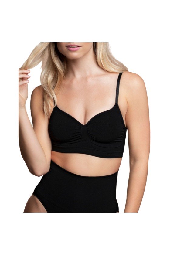 BYE-BRA - MEDIUM CONTROL BRA SEAMLESS BLACK SIZE S