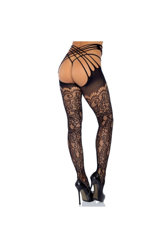 LEG AVENUE - WRAP AROUND CROTHLESS TIGHTS, EINE GRÖSSE